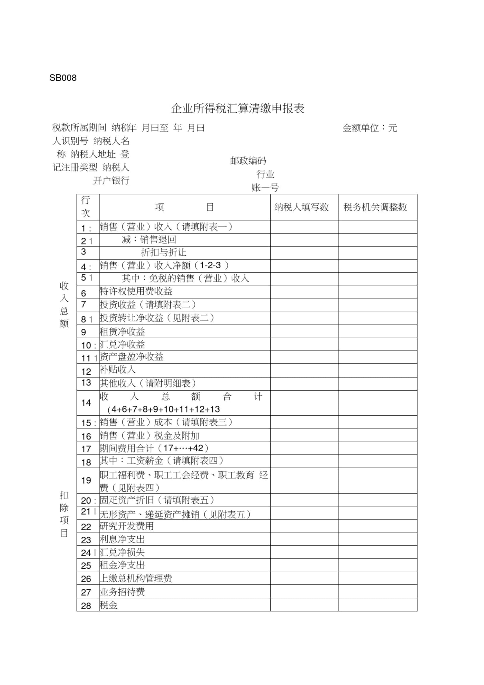 汇算清缴